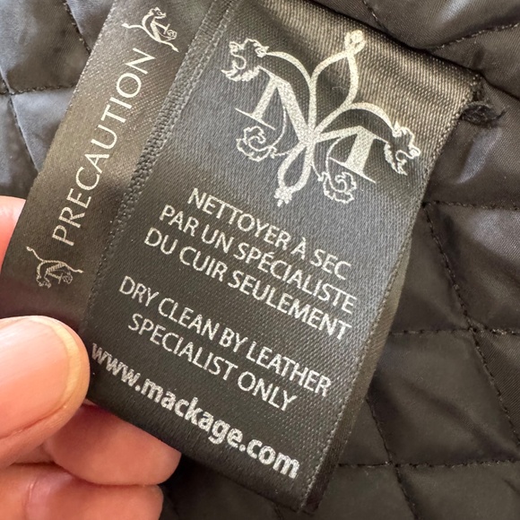 Mackage  Canada Black Trench Coat leather with wool SZ - Picture 11 of 16